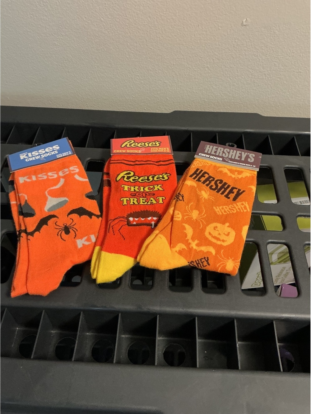 Set of 3 Halloween-Themed Candy Brand Socks - Kisses, Reese's, Hershey's M 6-12